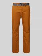 MCNEAL Slim Fit Chino mit Gürtel in Dunkelorange, Größe 106