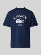 Lacoste T-Shirt mit Label-Print in Dunkelblau, Größe XL