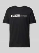 Jack & Jones T-Shirt mit Label-Print Modell 'CONEO' in Black, Größe L