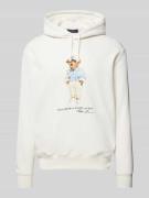 Polo Ralph Lauren Hoodie mit Motiv- und Label-Print in Weiss, Größe XX...