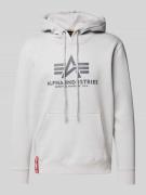 Alpha Industries Hoodie mit Label-Print in Hellgrau, Größe M