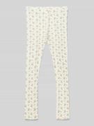 Lil Atelier Slim Fit Leggings mit Feinripp in Offwhite, Größe 104