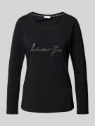 LIU JO SPORT Longsleeve mit Label-Print in Black, Größe L