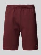 Lacoste Sweatshorts mit elastischem Bund in Bordeaux, Größe L