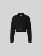 Victoria Beckham Strickjacke aus Schurwoll-Mix in BLACK, Größe L