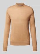 Windsor Wollpullover mit Stehkragen Modell 'Nando' in Camel, Größe XL