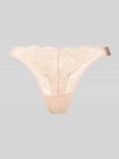 Guess String mit Spitzenbesatz Modell 'JANE' in Beige, Größe M