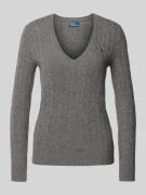 POLO RALPH LAUREN Strickpullover aus Wolle-Kaschmir-Mix mit Zopfmuster...