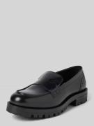 BOSS Lederloafer mit Lochmuster Modell 'Helen' in Black, Größe 39