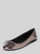 Only Ballerinas mit Schleifen-Detail Modell 'BEE-3' in Metallic Black,...