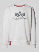 Alpha Industries Sweatshirt mit Label-Print in Hellgrau, Größe M