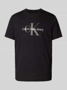 Calvin Klein Jeans T-Shirt mit Label-Print in Black, Größe L