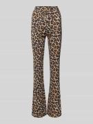 Noisy May Flared Stoffhose mit Animal-Print Modell 'PASA' in Black, Gr...