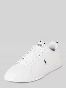 POLO RALPH LAUREN Ledersneaker mit Label-Details in Weiss, Größe 41