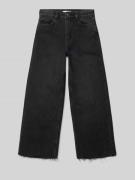 Mango Flared Fit Jeans aus reiner Baumwolle in Black, Größe 128