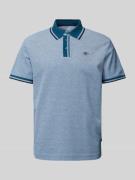 Tom Tailor Regular Style Poloshirt mit Label-Print in Hellblau Melange...