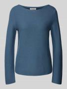 Marc O'Polo Strickpullover mit geripptem U-Boot-Ausschnitt in Rauchbla...