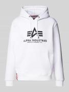 Alpha Industries Hoodie mit Label-Print in Weiss, Größe XXL