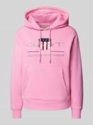 Gant Hoodie mit Label-Stitching in Pink, Größe XXL