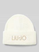 Liu Jo White Beanie mit Label-Patch in Rosa, Größe 1