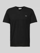 Lacoste T-Shirt mit Label-Badge in Black, Größe S