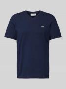 Lacoste T-Shirt mit Label-Badge in Marine, Größe S