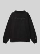 CHAMPION Sweatshirt mit Label-Stitching in Black, Größe 140