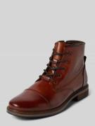 bugatti Lederboots mit Label-Schriftzug Modell 'Marcello' in Cognac, G...