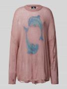 The Ragged Priest Oversized Strickpullover im Used-Look in Pink, Größe...