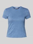 Jake*s Casual T-Shirt mit geripptem Rundhalsausschnitt in Jeansblau, G...