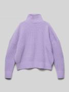 s.Oliver RED LABEL Strickpullover mit Stehkragen in Lavender, Größe M