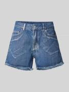 Noisy May Regular Fit Jeansshorts mit Fransen Modell 'ZOE' in Jeansbla...