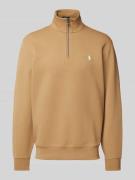 Polo Ralph Lauren Sweatshirt mit Stehkragen in Camel, Größe XXL