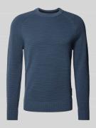 Marc O'Polo Regular Fit Strickpullover mit Ripp-Optik in Rauchblau, Gr...