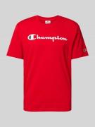 CHAMPION T-Shirt mit Label-Print in Rot, Größe L