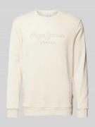 Pepe Jeans Sweatshirt mit Label-Stitching Modell 'Nouvel' in Offwhite,...