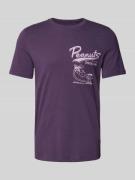 s.Oliver RED LABEL Regular Fit T-Shirt mit Peanuts-Print in Violett, G...