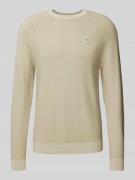 s.Oliver RED LABEL Strickpullover mit gerippten Abschlüssen in Beige, ...