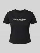 Calvin Klein Jeans T-Shirt mit Label-Print in Black, Größe M