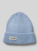 ICHI Beanie mit Label-Patch Modell 'EMMA' in Blau, Größe One Size