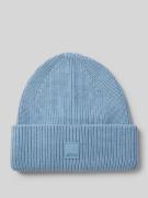 Marc O'Polo Denim Beanie mit Label-Badge in Bleu, Größe One Size