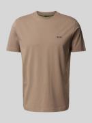 BOSS Green T-Shirt mit Label-Print in Khaki, Größe XXL