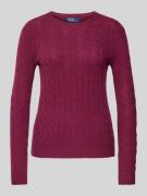 Polo Ralph Lauren Pullover mit Zopfmuster Modell 'JULIANNA' in Pflaume...