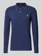 Polo Ralph Lauren Tailored Fit Poloshirt mit Logo-Stitching in Marine,...