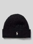 Polo Ralph Lauren Beanie mit Label-Stitching in Black, Größe 1