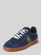 Polo Ralph Lauren Ledersneaker mit Logo-Stitching in Marine, Größe 44