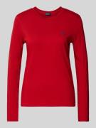 Polo Ralph Lauren Longsleeve mit Label-Stitching in Rot, Größe M