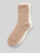 camano Socken aus Teddyfell im 2er-Pack in Sand, Größe 35-38