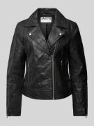 Jake*s Casual Bikerjacke mit Reißverschlusstaschen in Black, Größe 34