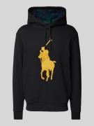 Polo Ralph Lauren Hoodie mit Logo-Patch in Black, Größe XL